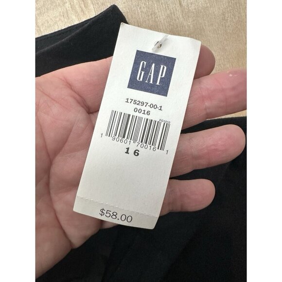 VTG GAP Wool Blend Black Academia Maxi Skirt Sz 16 Stretch Career Office Lined - Picture 2 of 9